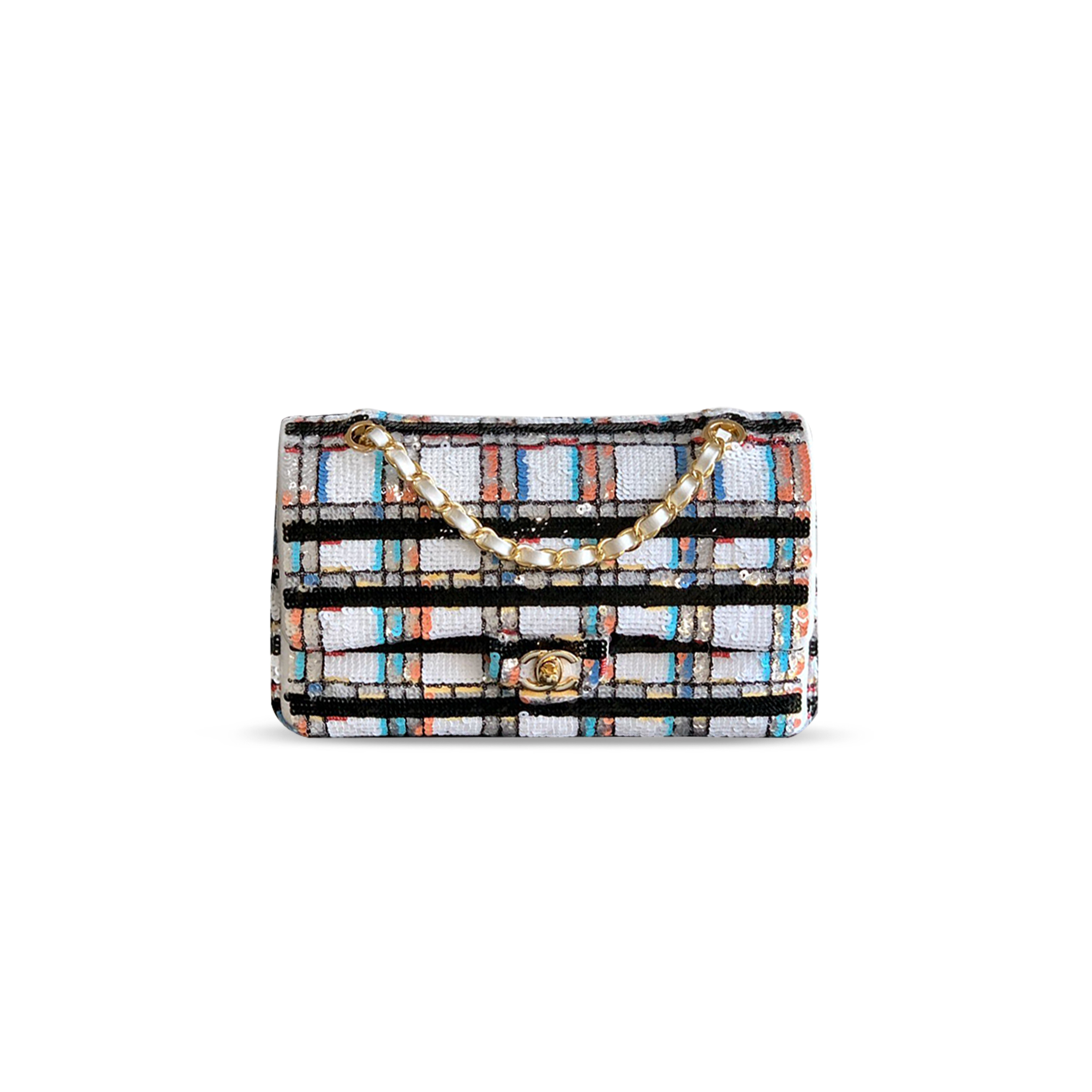 CHANEL CLASSIC FLAP BAG SEQUINS 297351 (25.5*15.5*6.5cm)